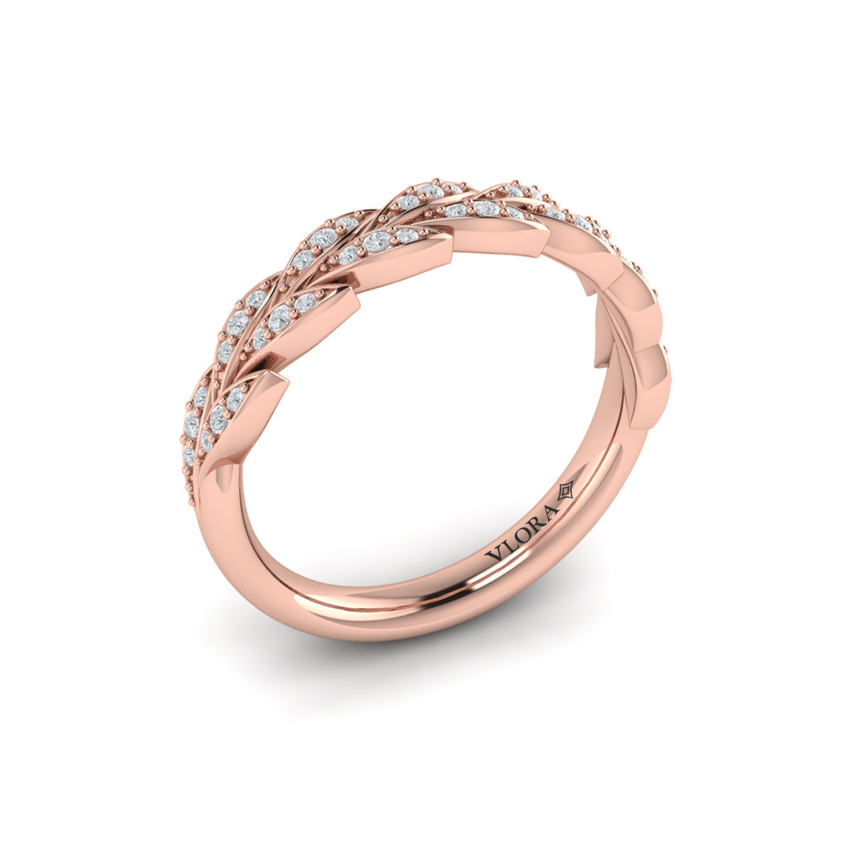 14kt Rose Gold Diamond Stackable Wedding Band