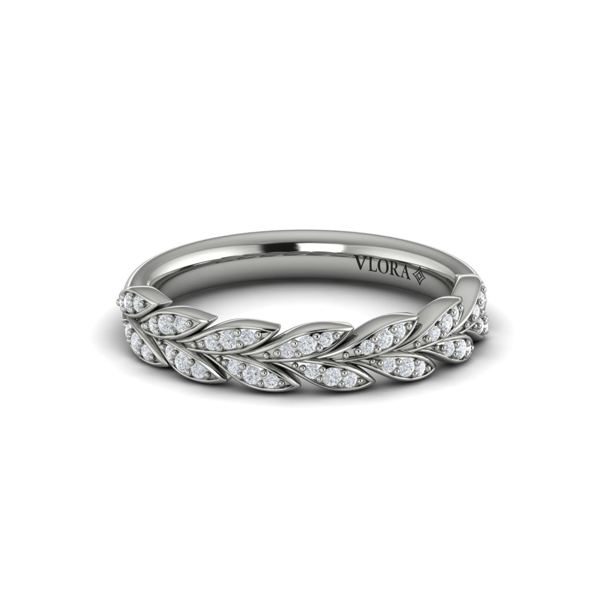 14K White Gold Diamond Stackable Wedding Band