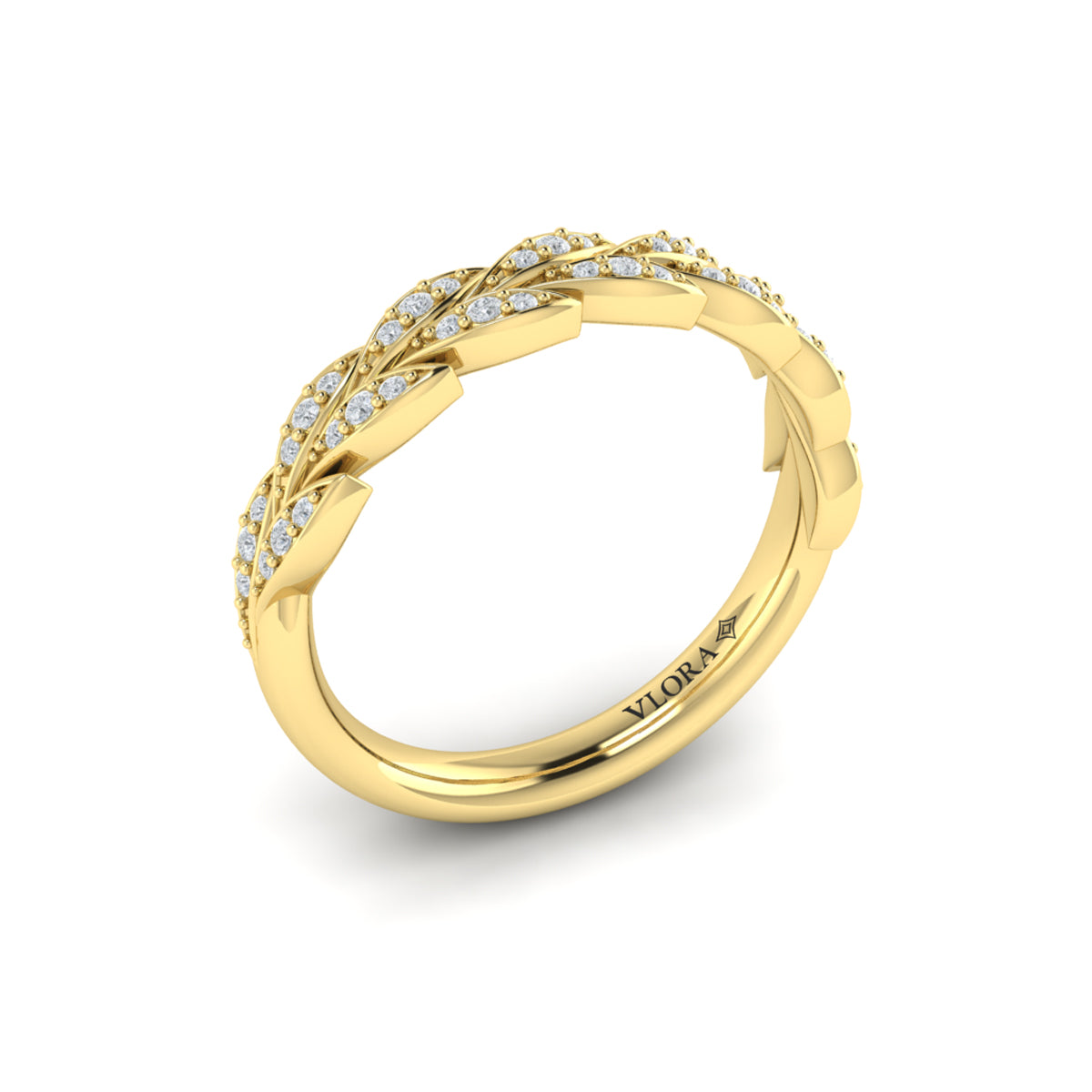 14kt Yellow Gold Diamond Stackable Wedding Band