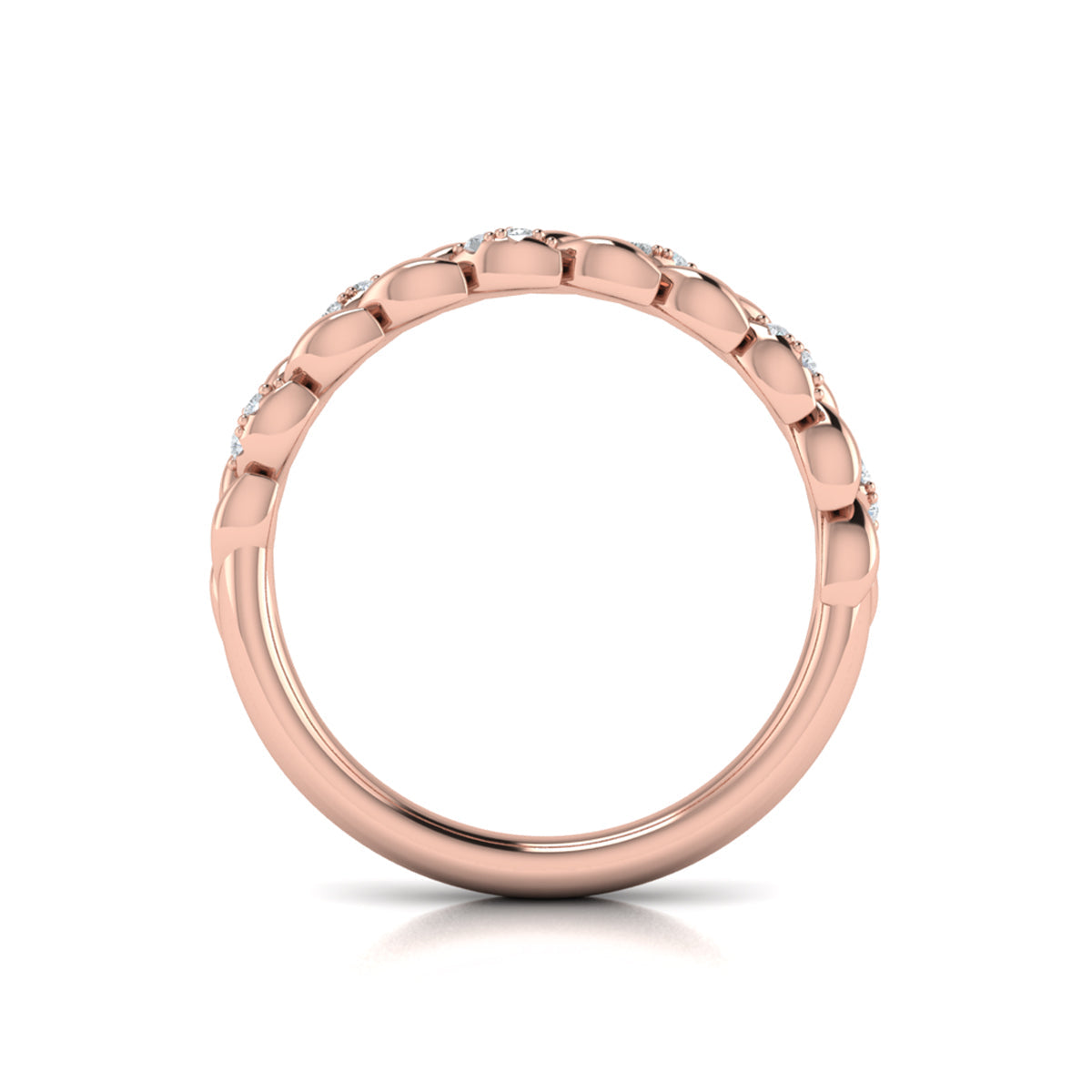 14kt Rose Gold Diamond Stackable Wedding Band