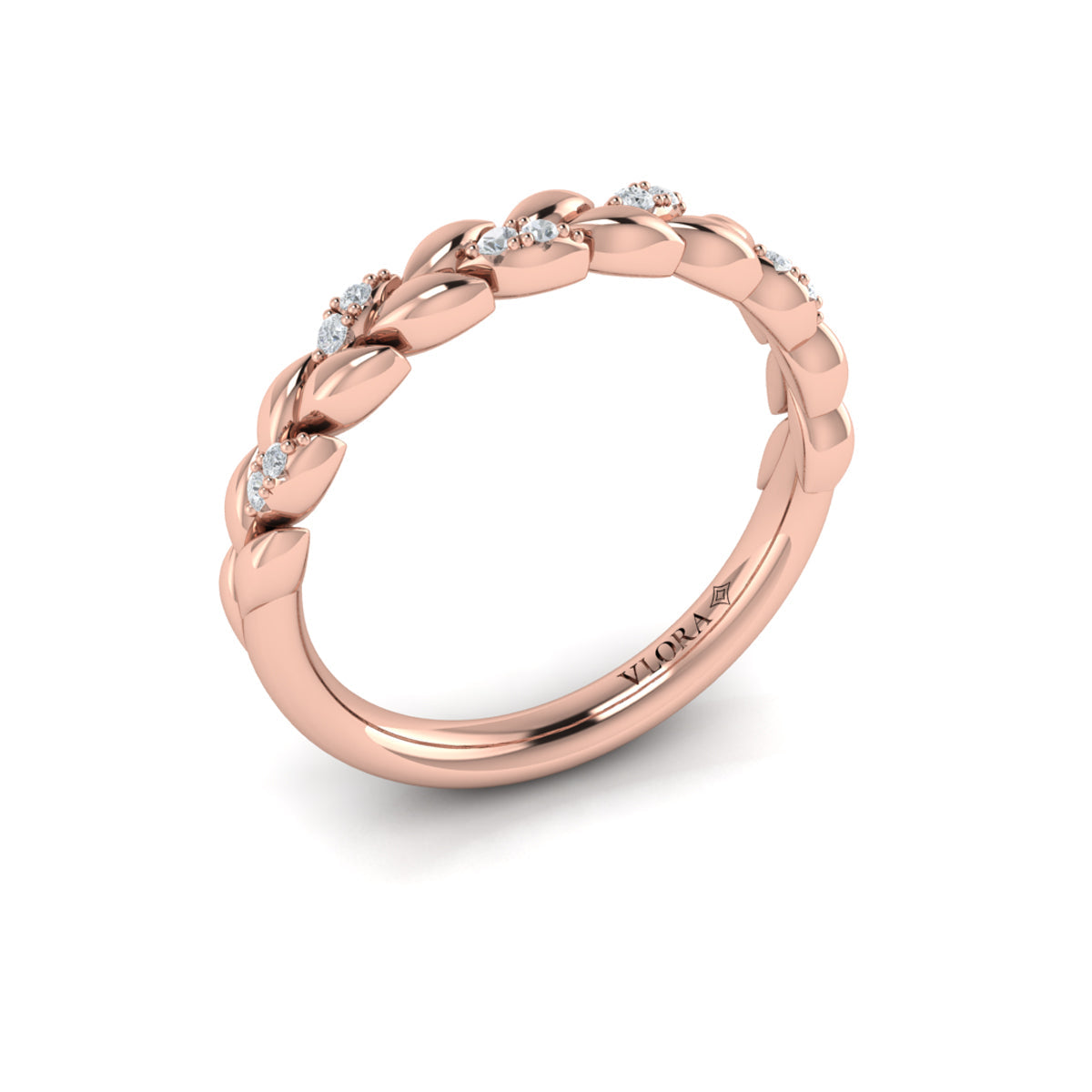 14kt Rose Gold Diamond Stackable Wedding Band