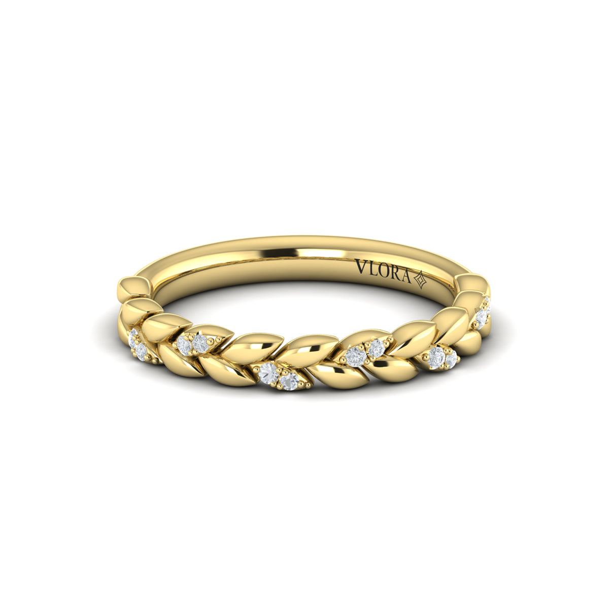 18kt Yellow Gold Diamond Stackable Wedding Band