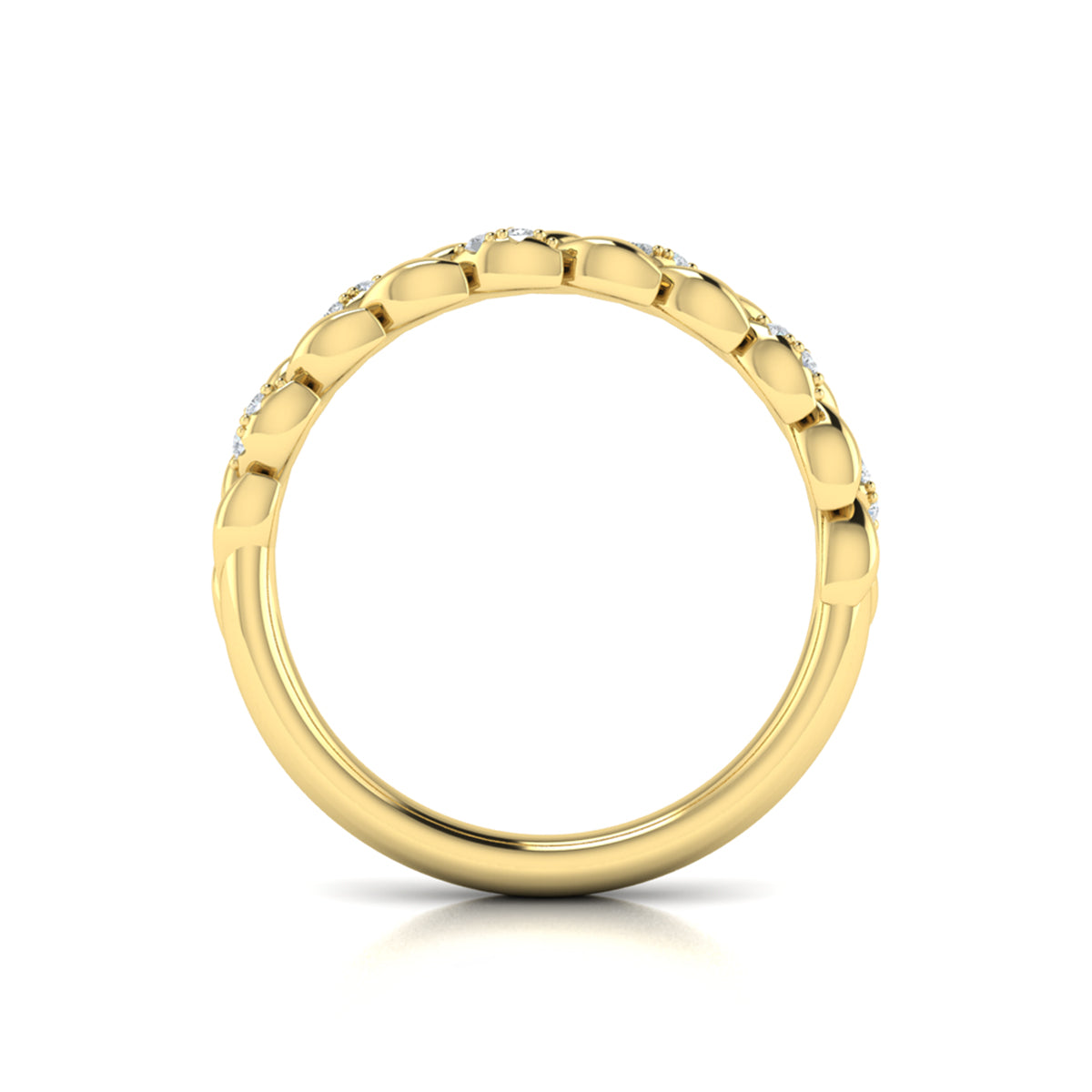 18kt Yellow Gold Diamond Stackable Wedding Band