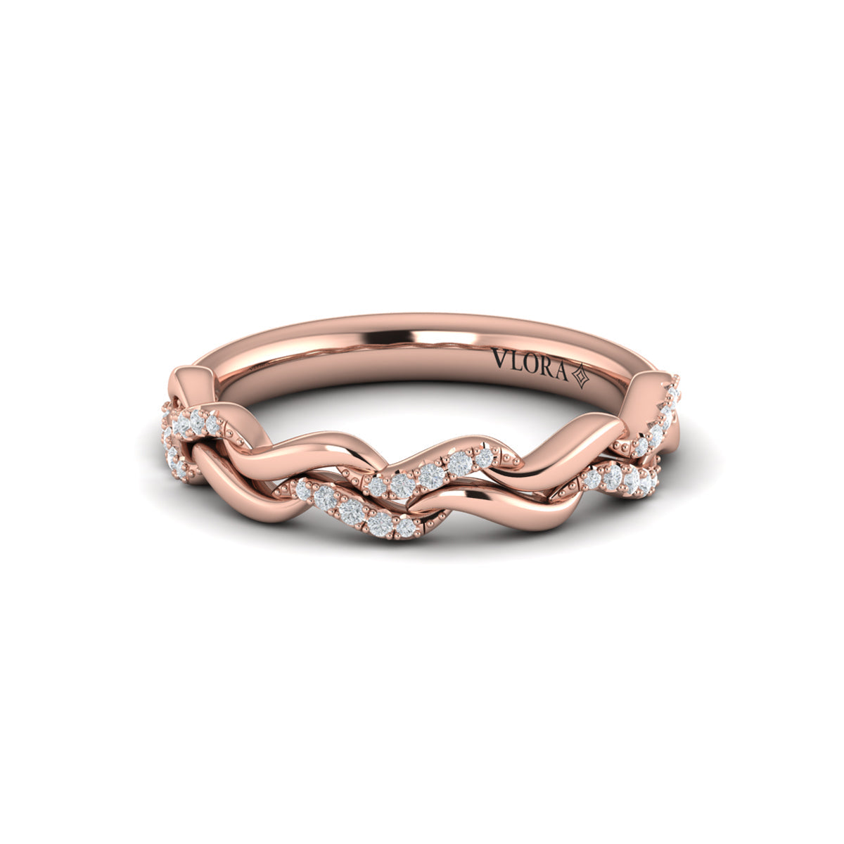 14kt Rose Gold Diamond Stackable Wedding Band