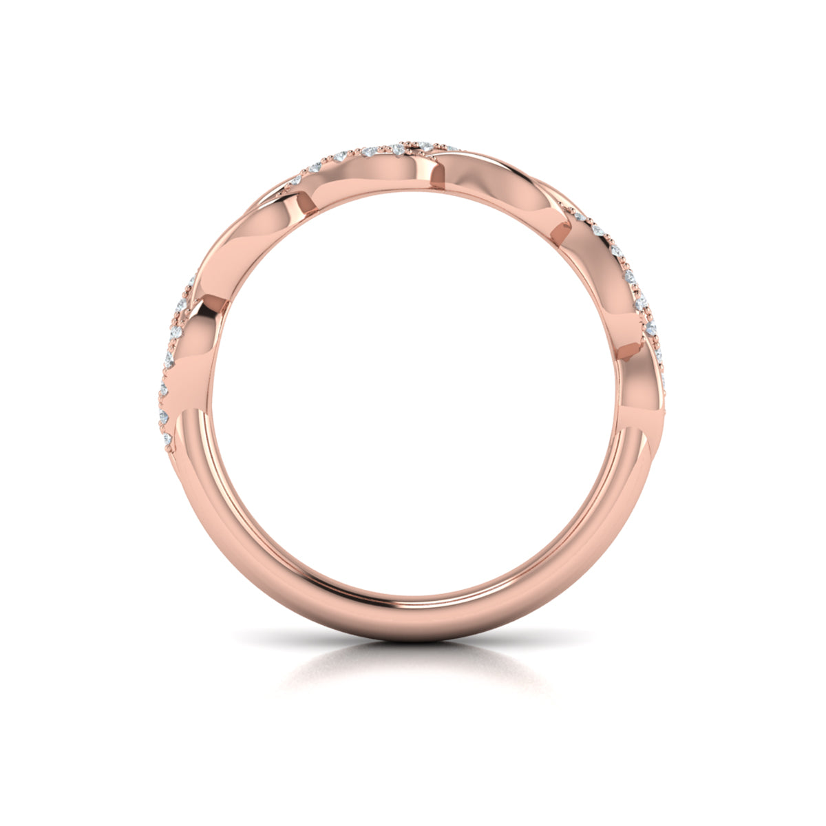 14kt Rose Gold Diamond Stackable Wedding Band