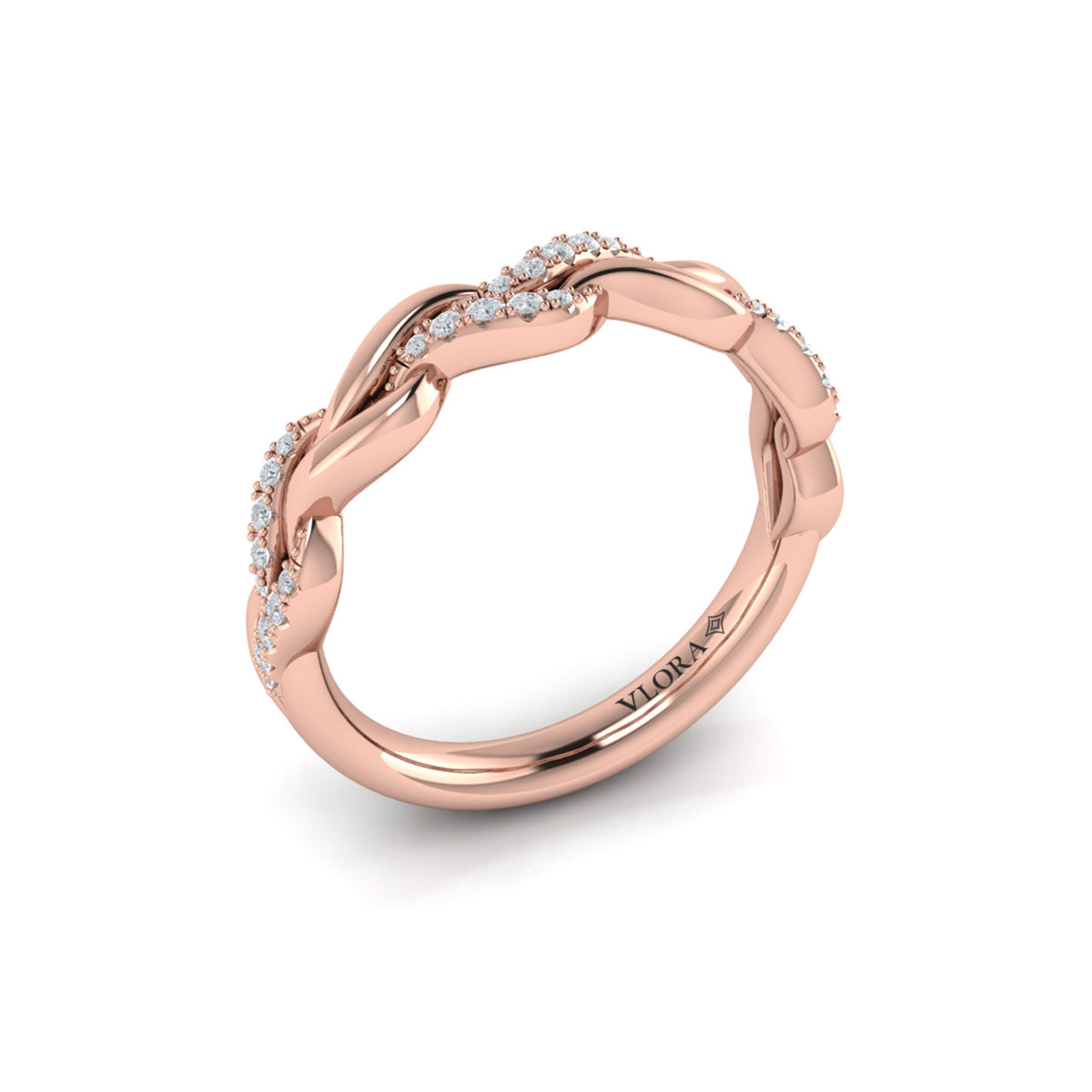 14kt Rose Gold Diamond Stackable Wedding Band