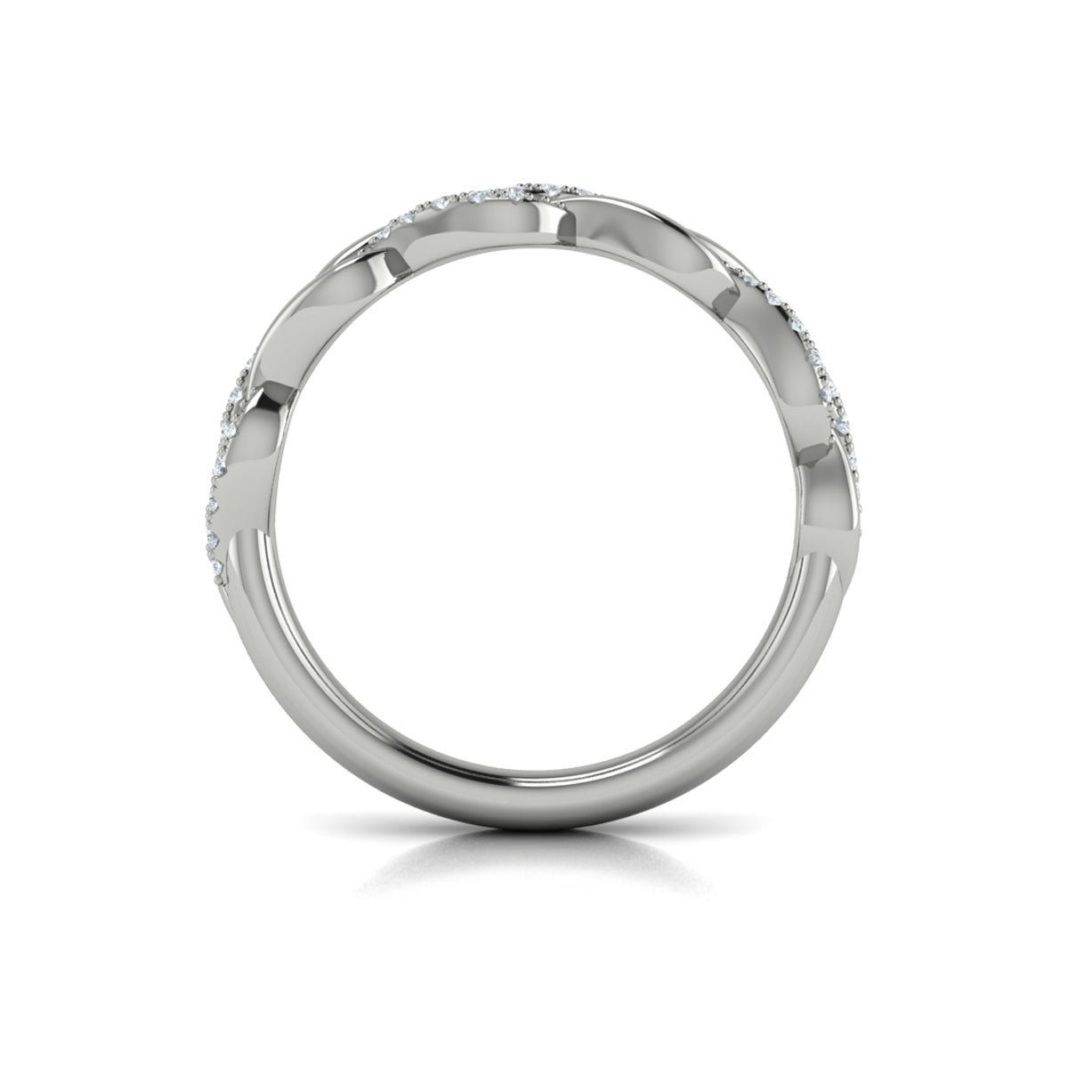 14K White Gold Diamond Stackable Wedding Band