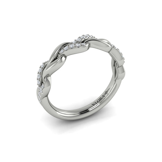 14K White Gold Diamond Stackable Wedding Band