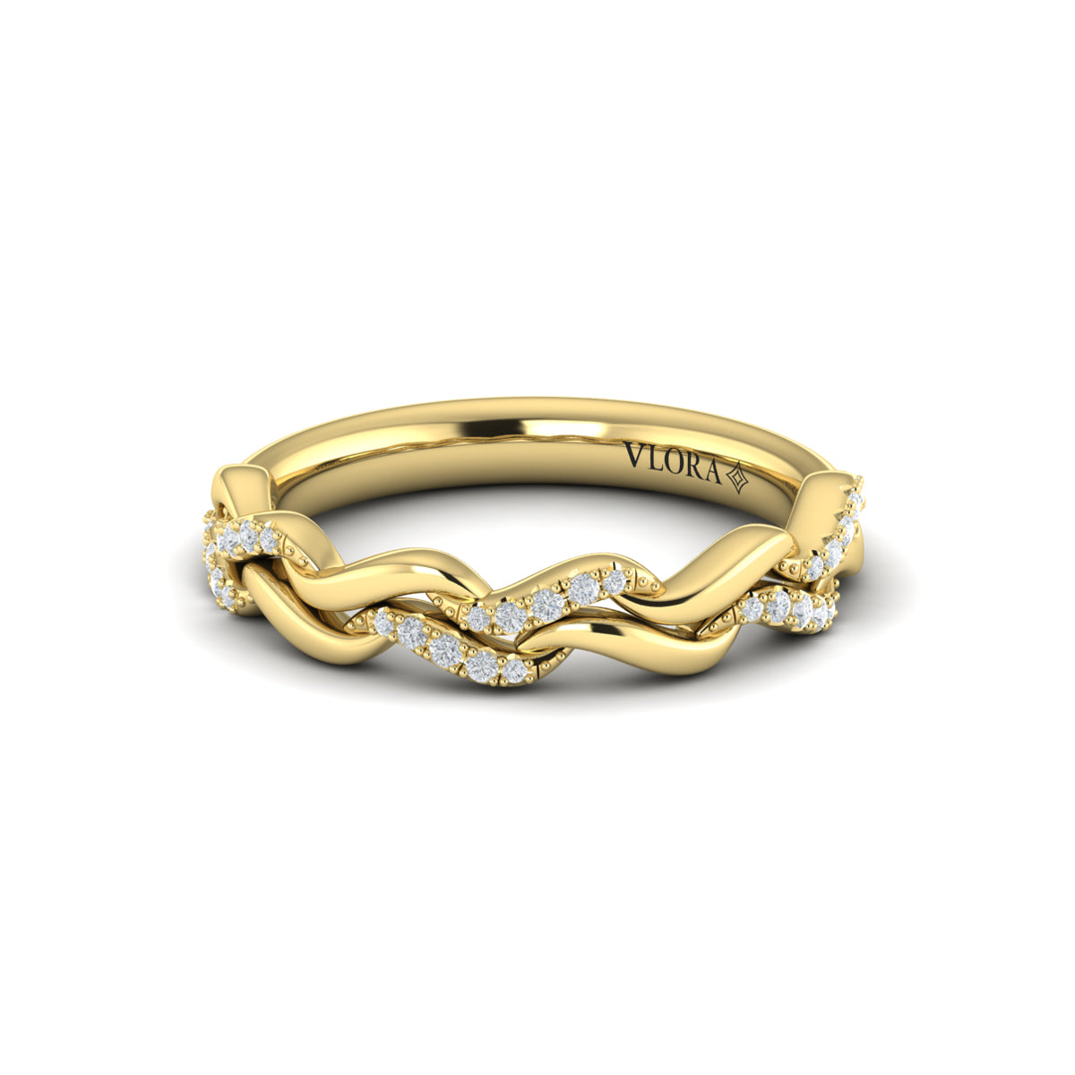 14kt Yellow Gold Diamond Stackable Wedding Band
