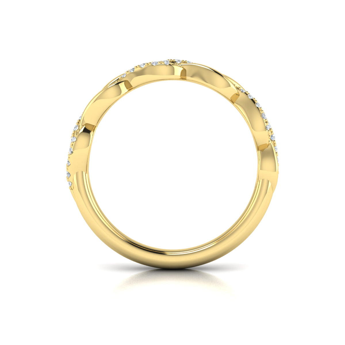 14kt Yellow Gold Diamond Stackable Wedding Band