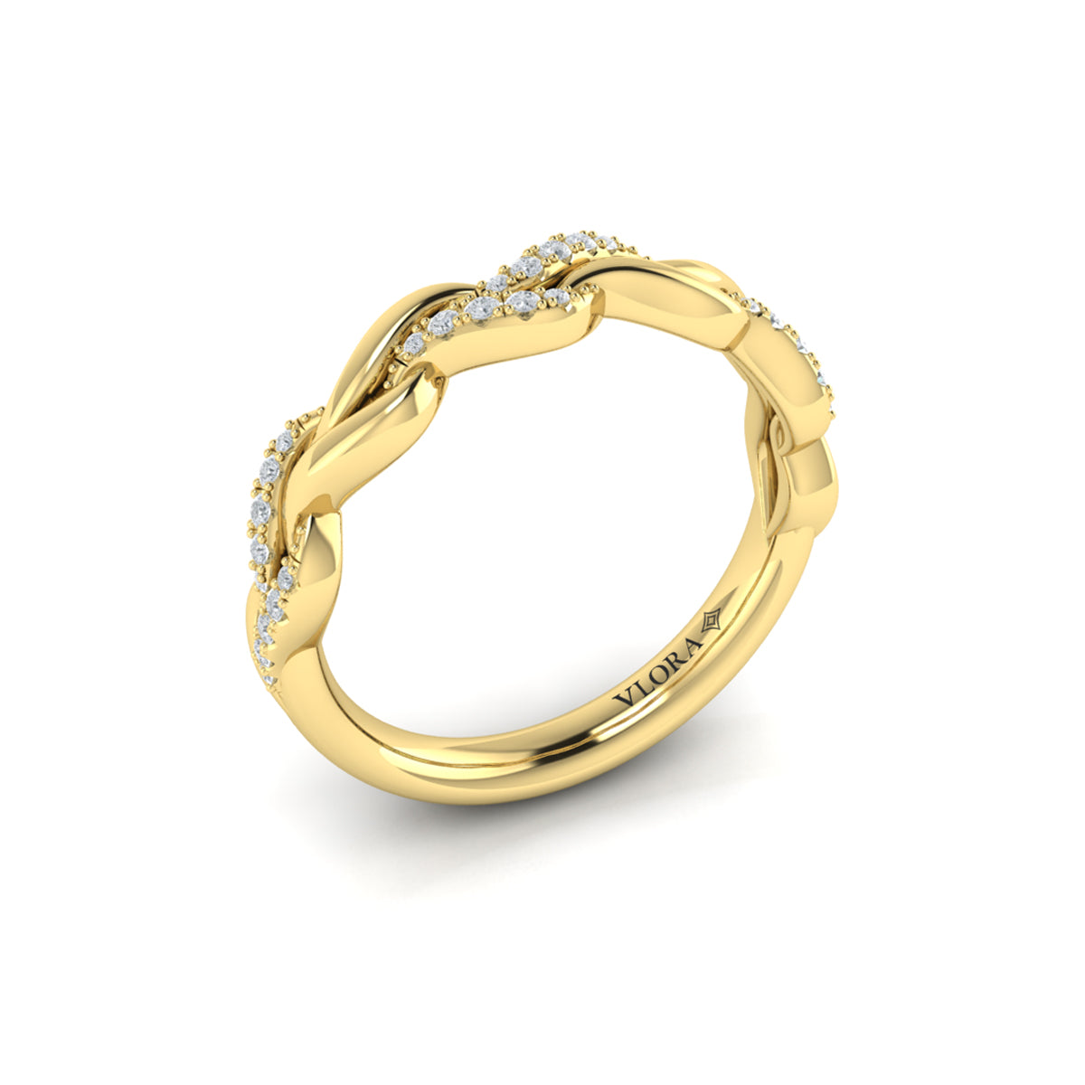 14kt Yellow Gold Diamond Stackable Wedding Band