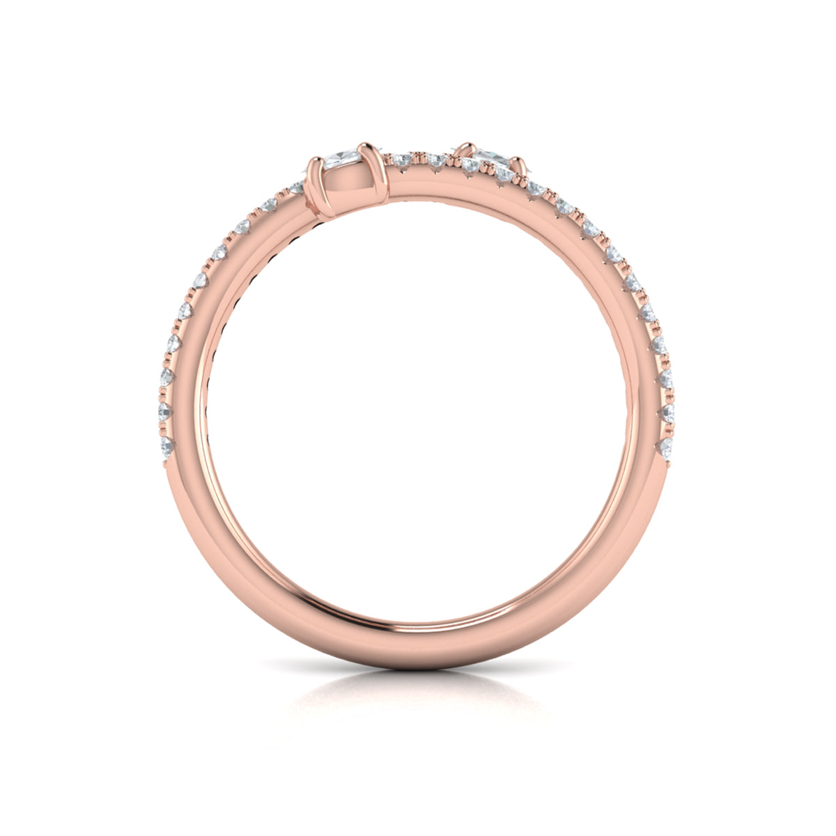 14kt Rose Gold Diamond Stackable Wedding Band