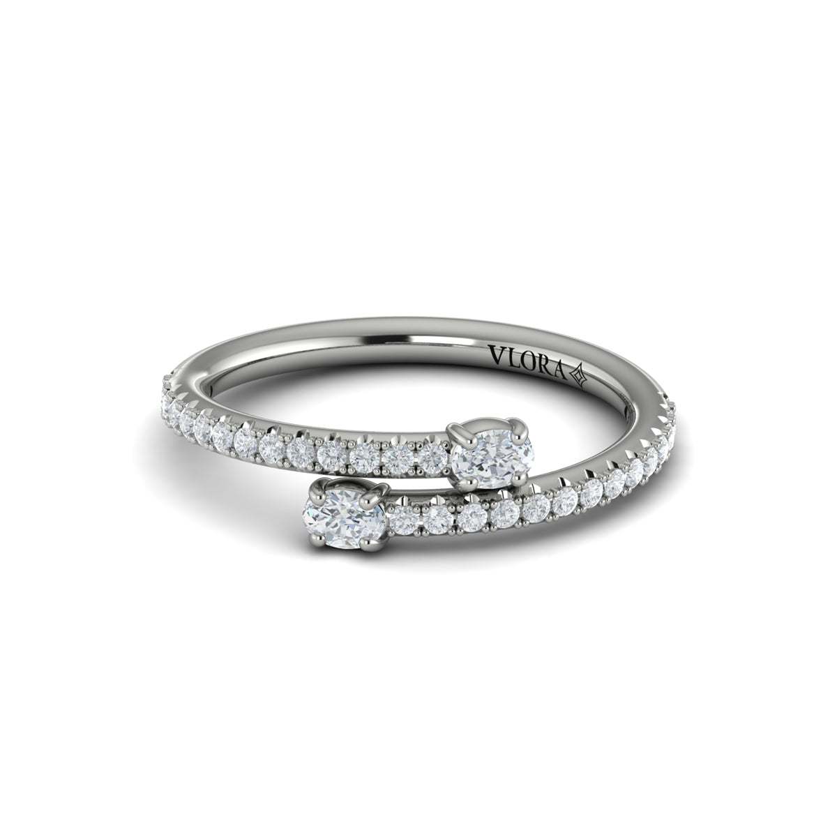 14K White Gold Diamond Stackable Wedding Band