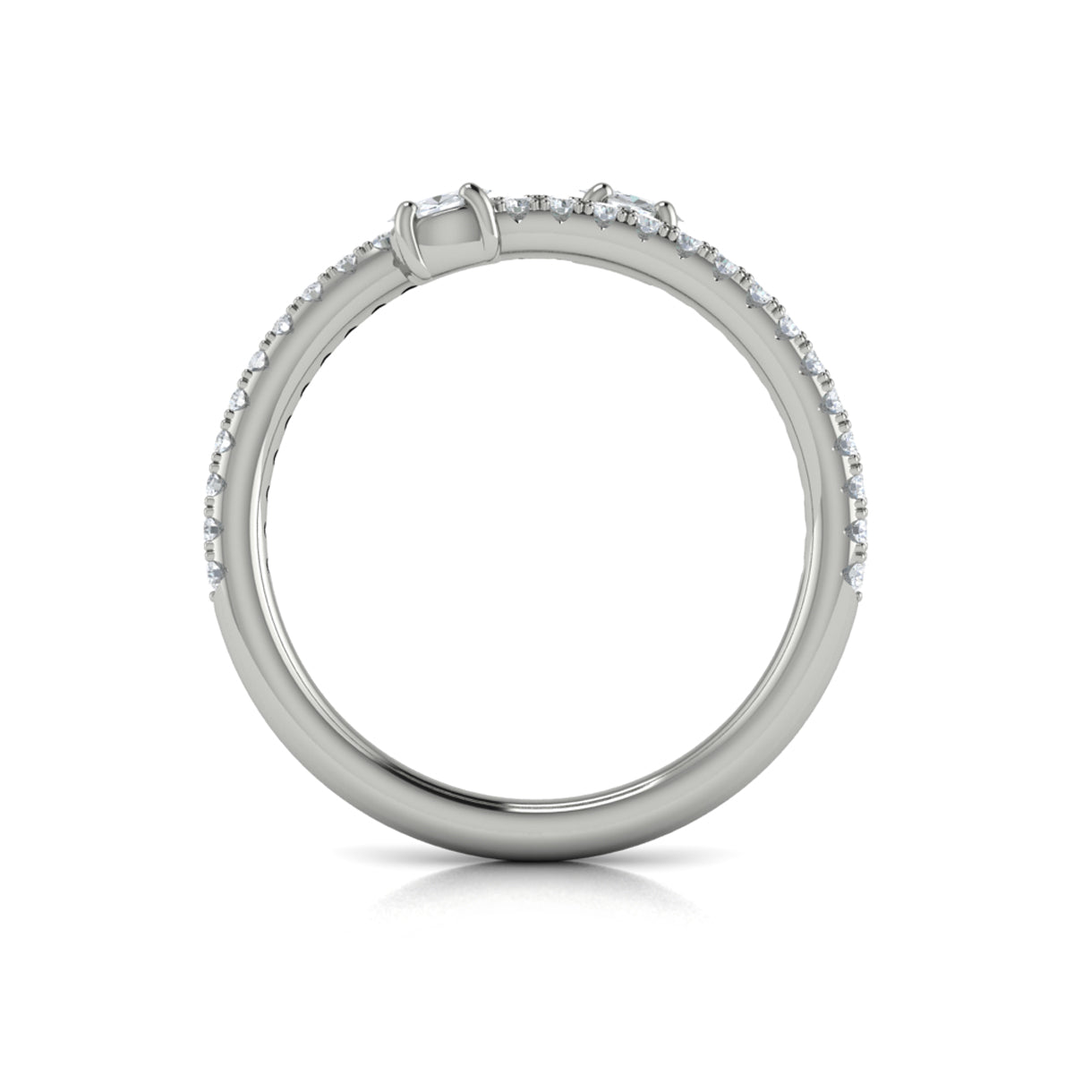14K White Gold Diamond Stackable Wedding Band
