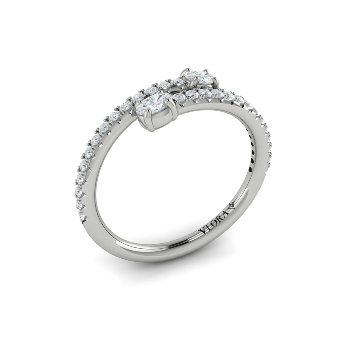 14K White Gold Diamond Stackable Wedding Band