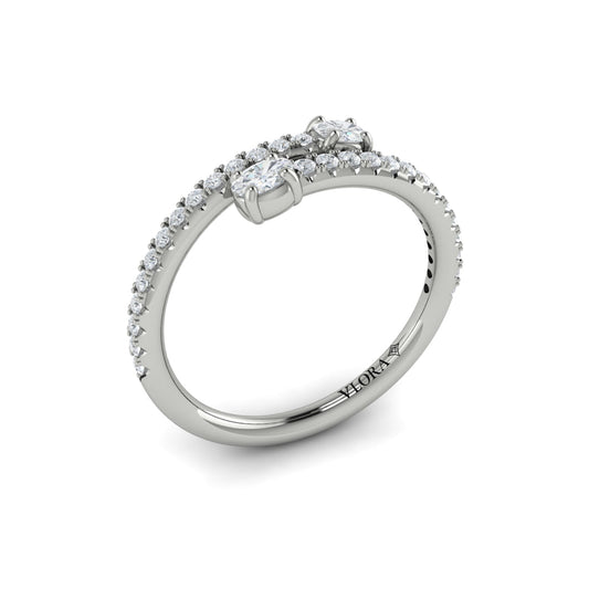 14K White Gold Diamond Stackable Wedding Band