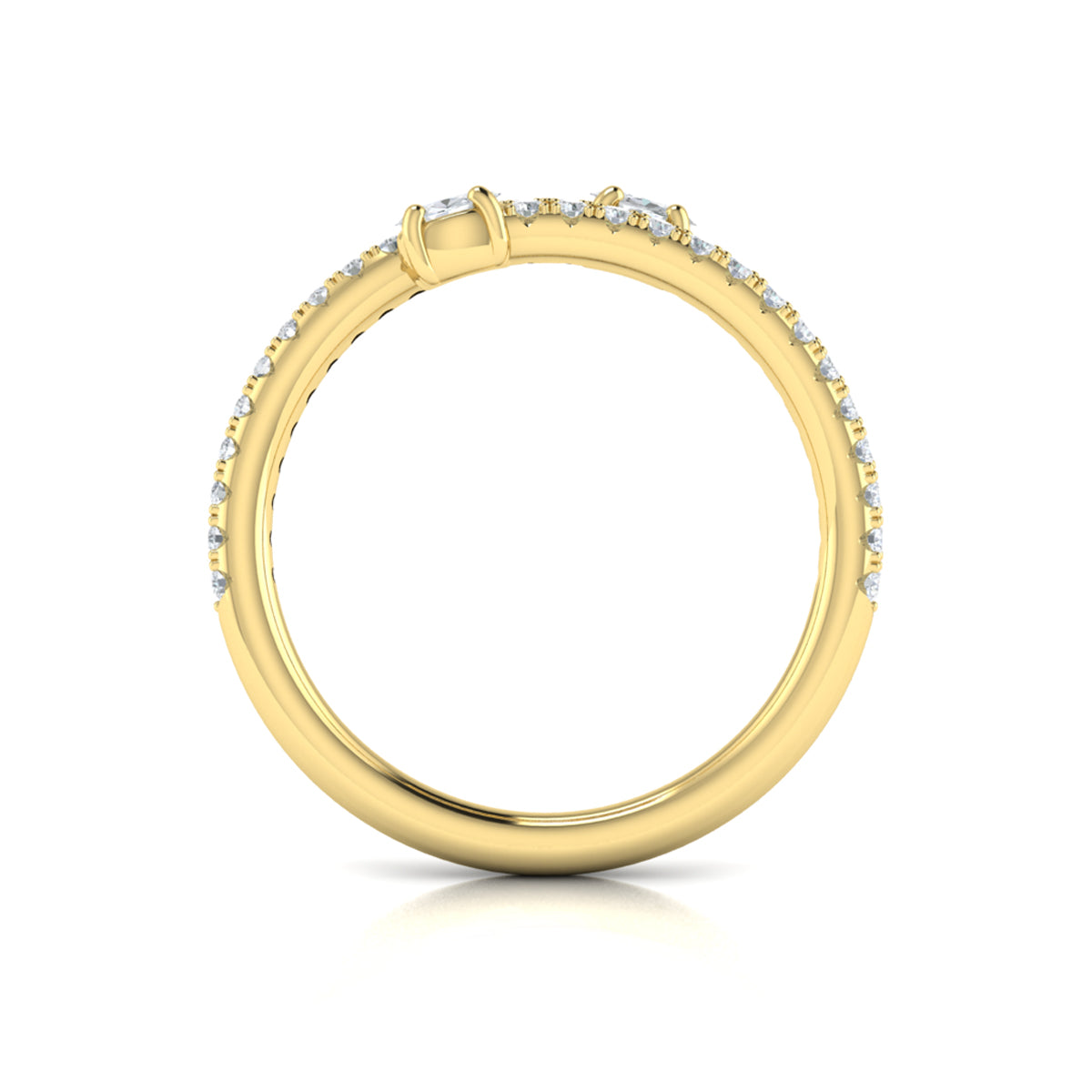 14kt Yellow Gold Diamond Stackable Womens Wedding Band