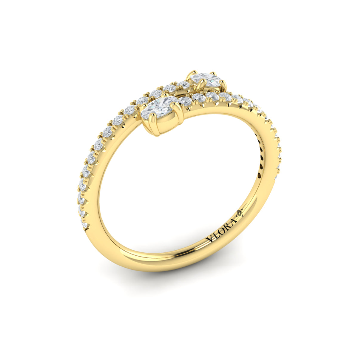 14kt Yellow Gold Diamond Stackable Womens Wedding Band