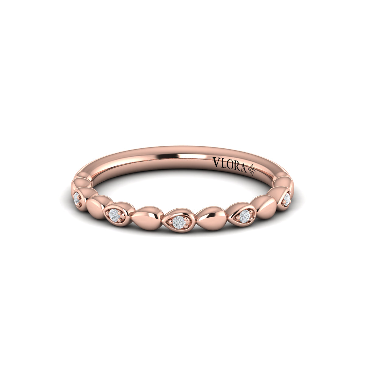 14kt Rose Gold Diamond Stackable Wedding Band