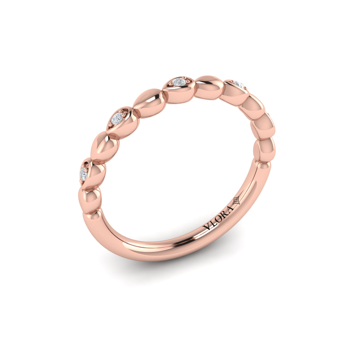 14kt Rose Gold Diamond Stackable Wedding Band