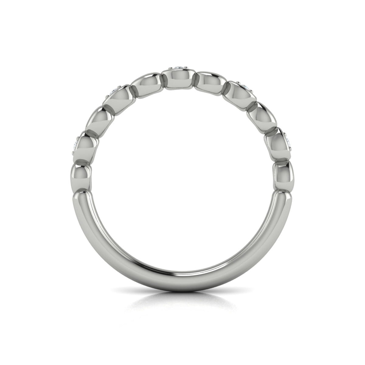 14K White Gold Diamond Stackable Wedding Band