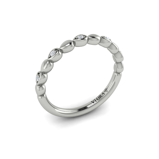 14K White Gold Diamond Stackable Wedding Band