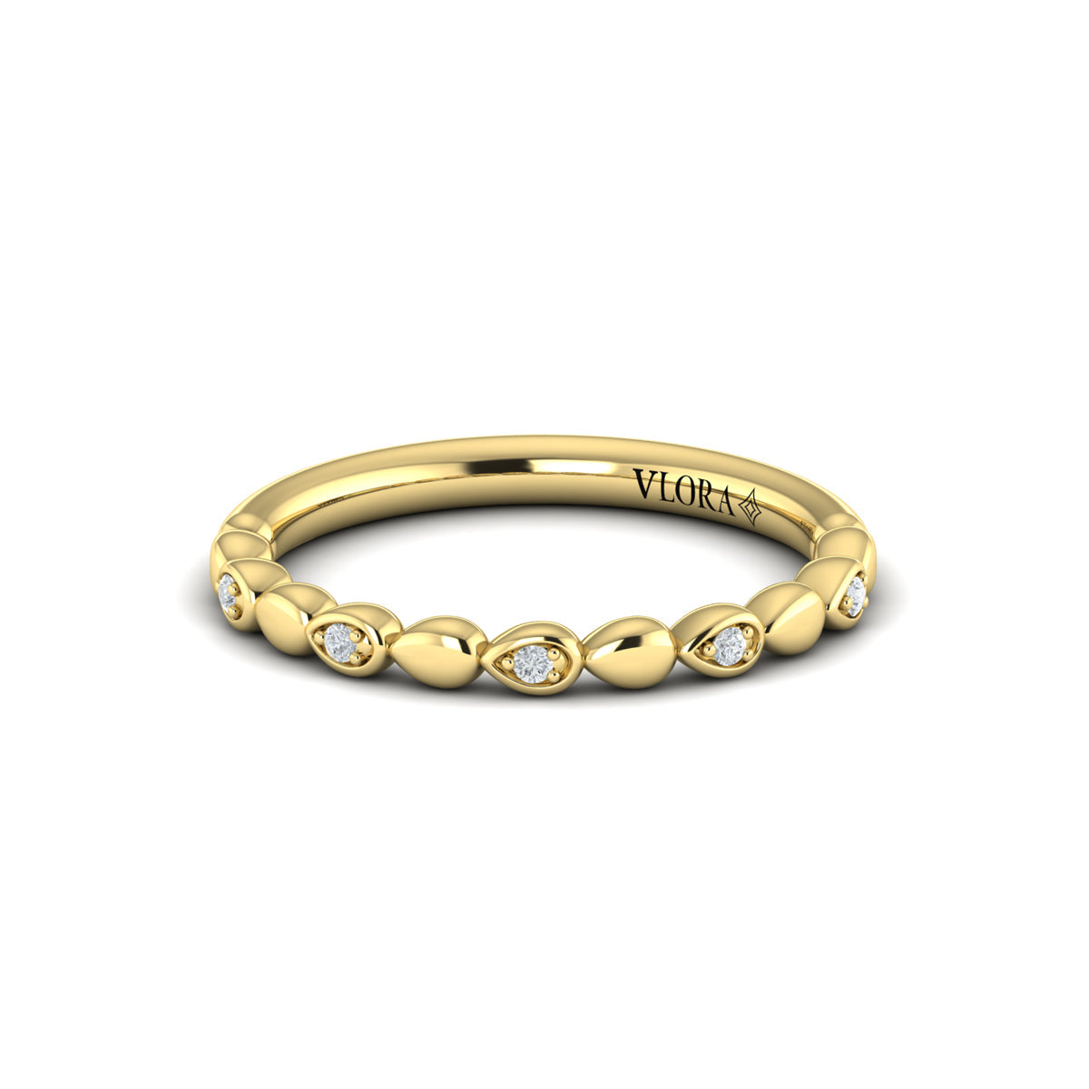 14kt Yellow Gold Diamond Stackable Wedding Band