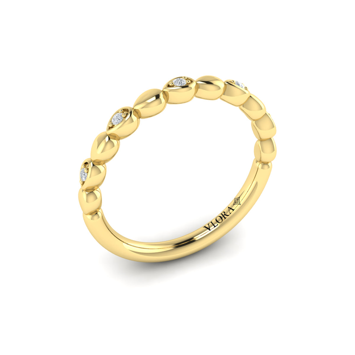 14kt Yellow Gold Diamond Stackable Wedding Band