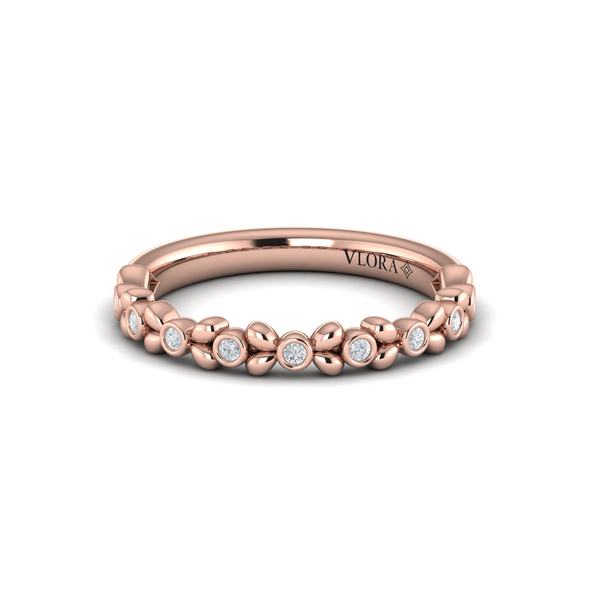18kt Rose Gold Diamond Stackable Wedding Band