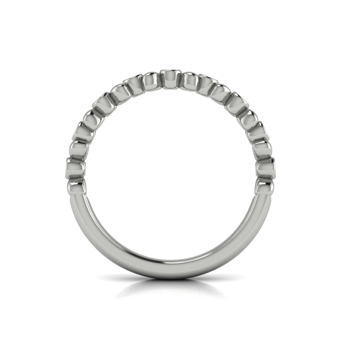 14K White Gold Diamond Stackable Wedding Band