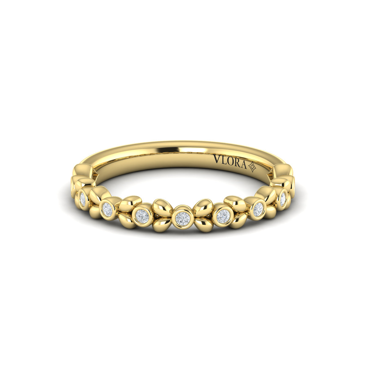 18kt Yellow Gold Diamond Stackable Wedding Band
