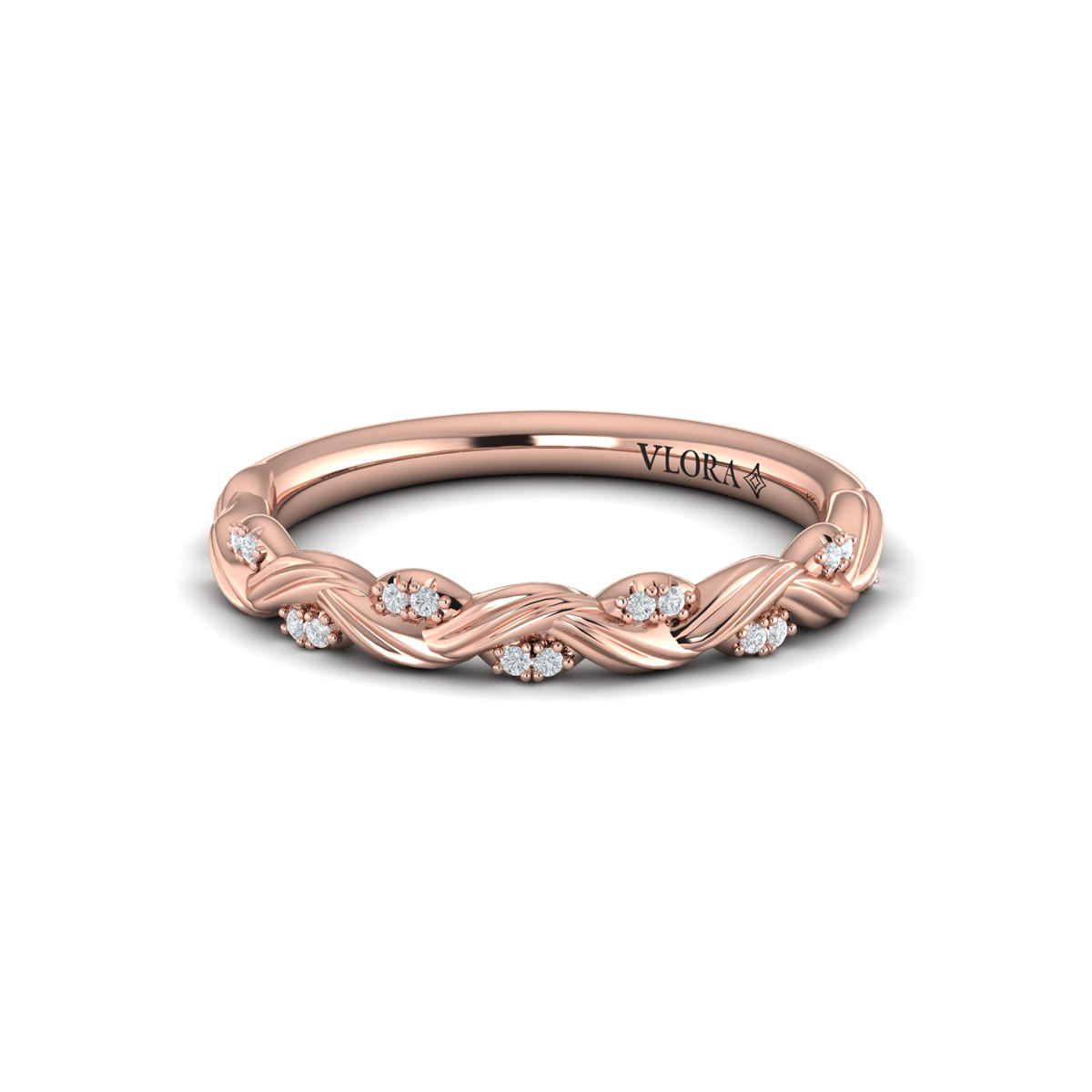 14kt Rose Gold Diamond Stackable Wedding Band