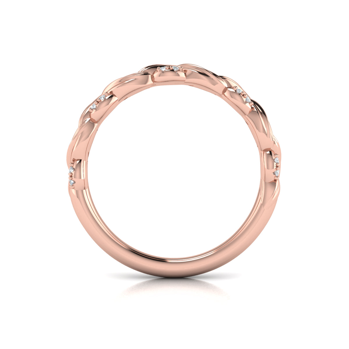14kt Rose Gold Diamond Stackable Wedding Band