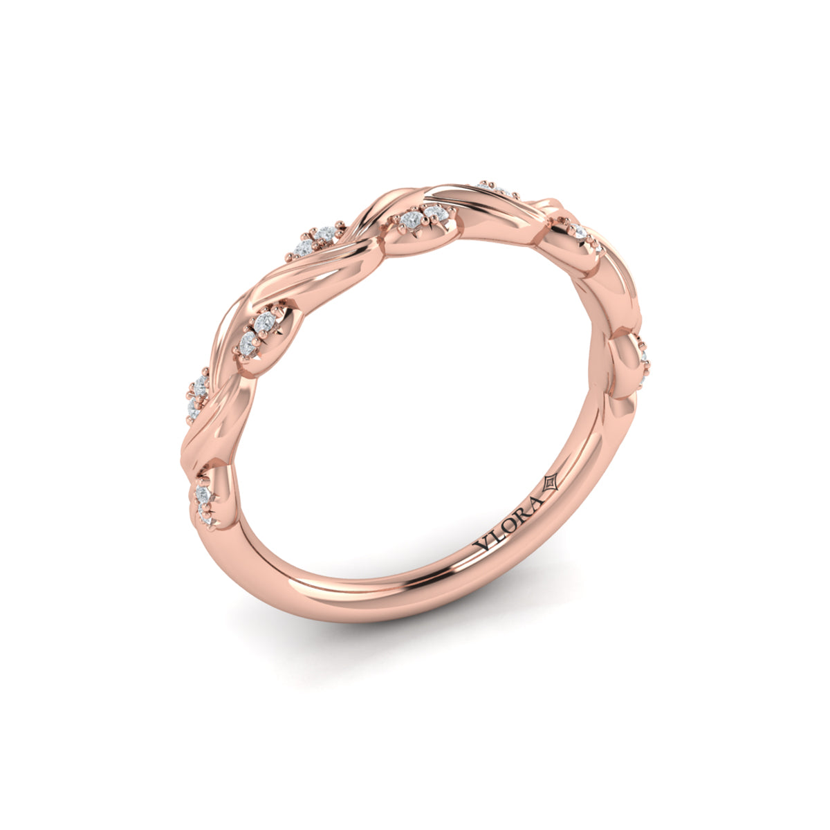14kt Rose Gold Diamond Stackable Wedding Band