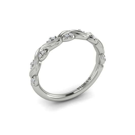 14K White Gold Diamond Stackable Wedding Band