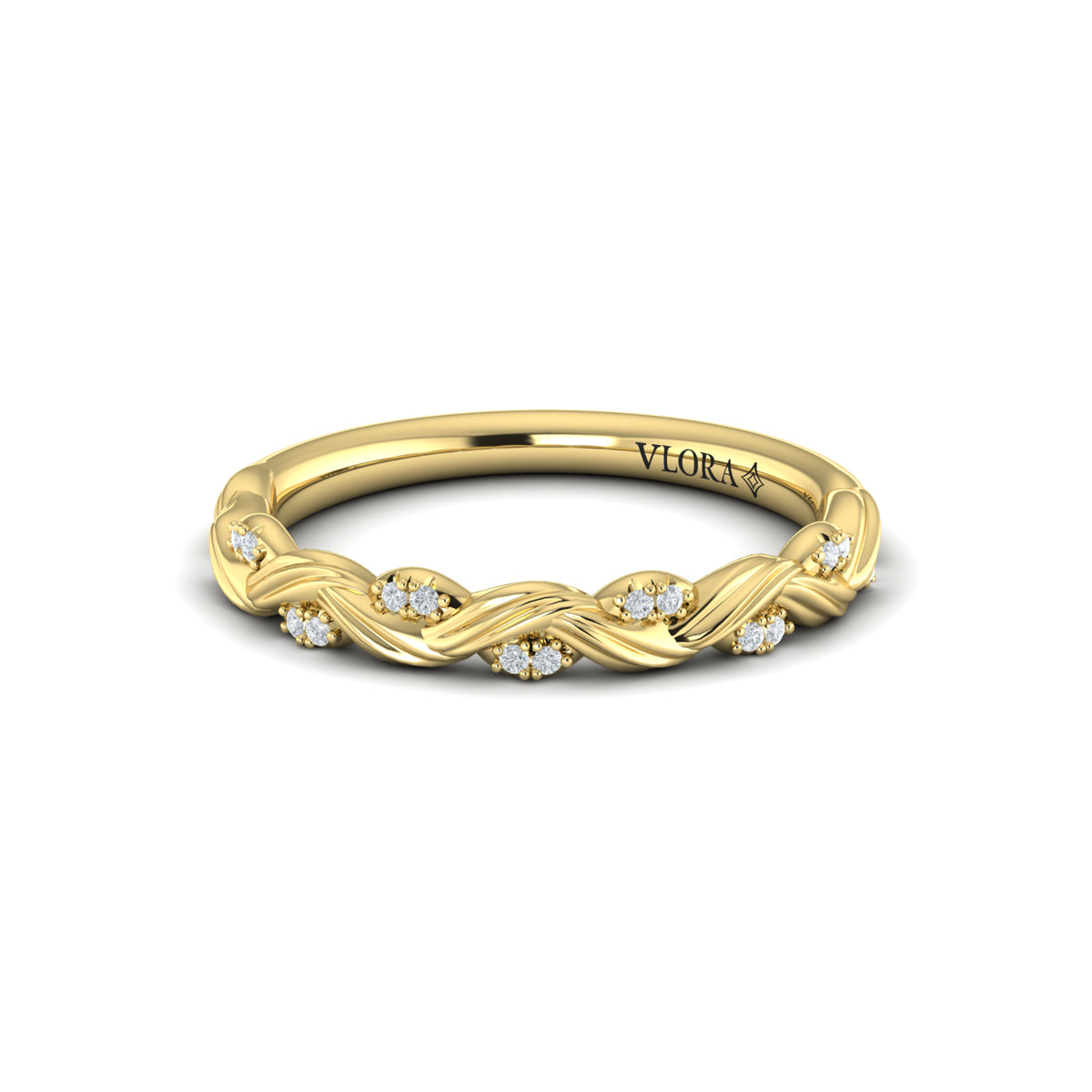 14kt Yellow Gold Diamond Stackable Wedding Band