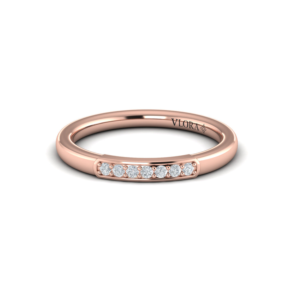 14kt Rose Gold Diamond Stackable Wedding Band