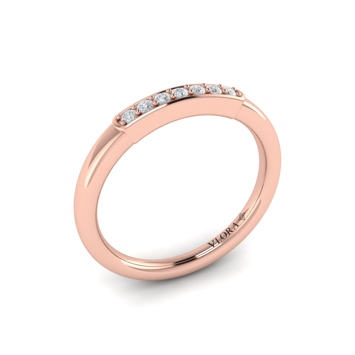 14kt Rose Gold Diamond Stackable Wedding Band