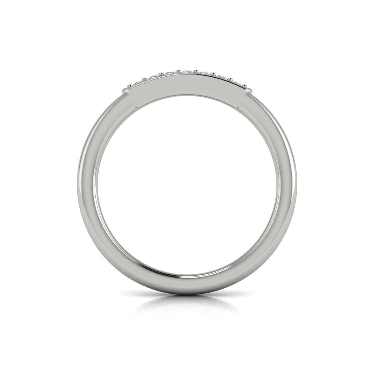 14K White Gold Diamond Stackable Wedding Band