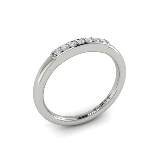14K White Gold Diamond Stackable Wedding Band