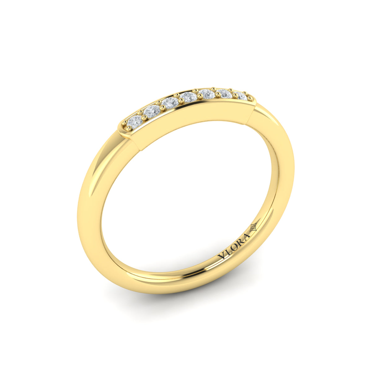 14kt Yellow Gold Diamond Stackable Wedding Band