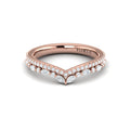 14kt Rose Gold Diamond Contour Womens Wedding Band