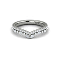 14K White Gold Diamond Contour Wedding Band for Women