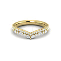 14kt Yellow Gold Diamond Contour Womens Wedding Band