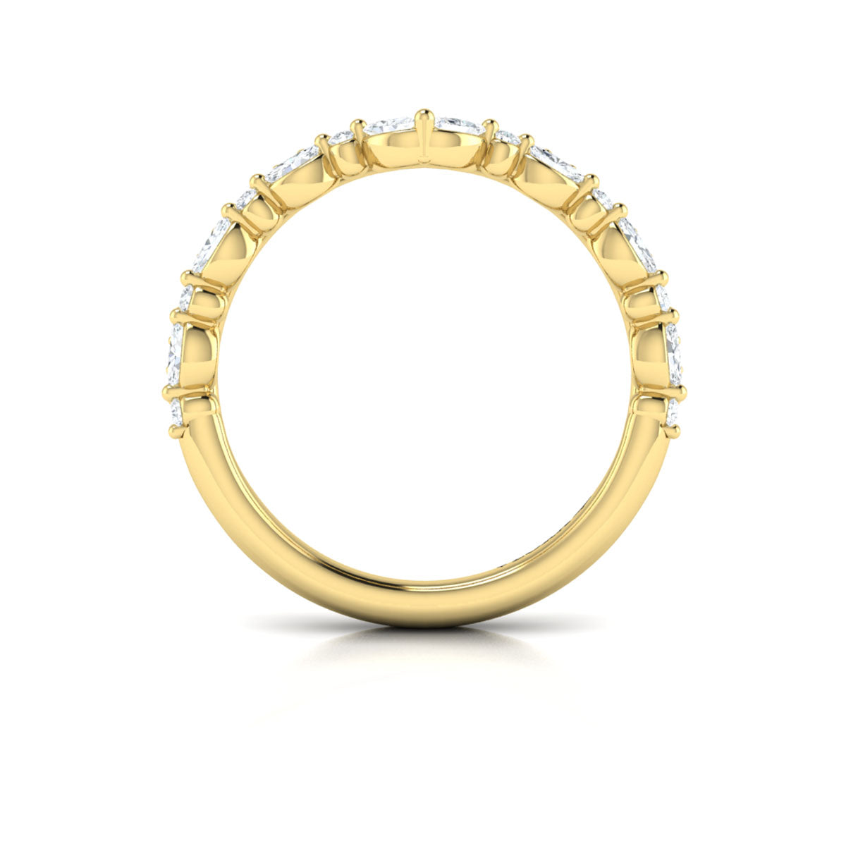 14kt Yellow Gold Diamond Contour Womens Wedding Band