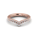 14kt Rose Gold Diamond Contour Womens Wedding Band