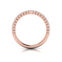 14kt Rose Gold Diamond Contour Womens Wedding Band