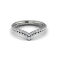14K White Gold Diamond Contour Wedding Band for Women