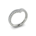 14K White Gold Diamond Contour Wedding Band for Women