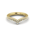 14kt Yellow Gold Diamond Contour Womens Wedding Band